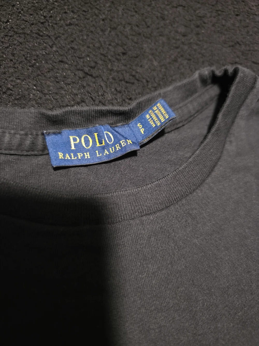 Girls Ralph Lauren Black Short-Sleeve Crewneck Tee with White Pony